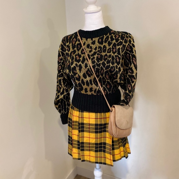 80s Glam Metallic Cheetah Batwing Sweater – I.B. Diffusion – Women’s Small - Picture 2 of 10